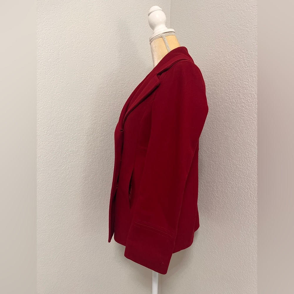 MICHAEL Michael Kors Red Wool Blend Double Breasted Peacoat - Picture 3 of 8